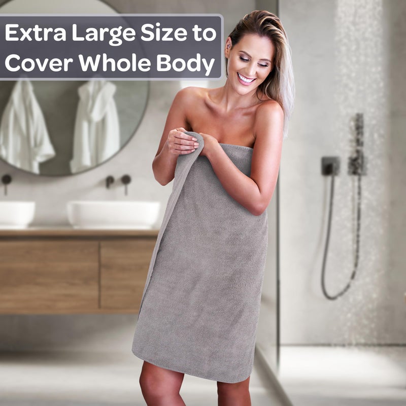 Lavish Home 6 Piece Bathroom Towels Set - 625GSM 100% Cotton Bathroom Essentials with 2 Absorbent Wash Cloths, 2 Hand Cloths, and 2 Bath Towel for Shower, Gym, Dorm and Spa (Gray) - Image 2